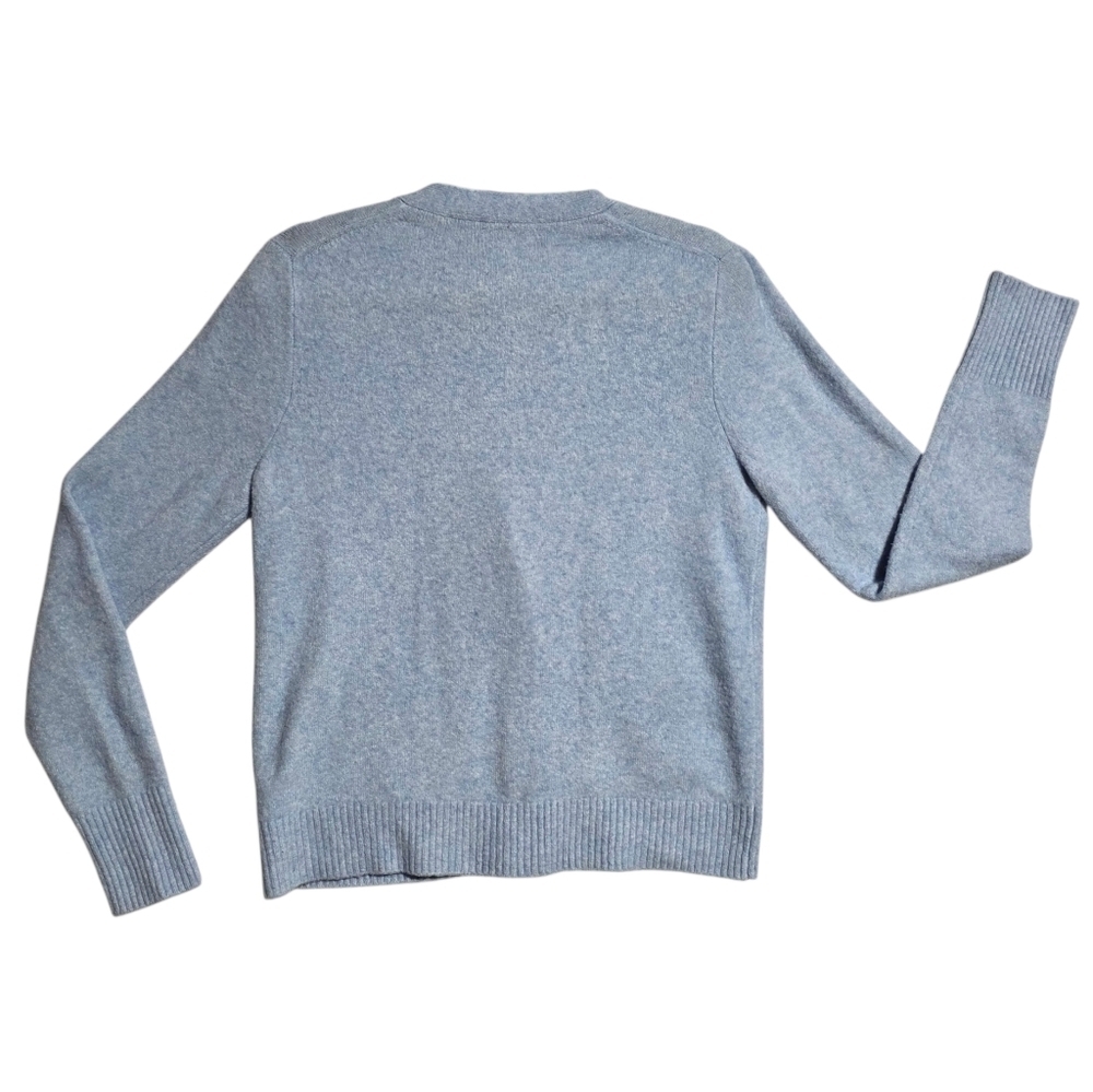 J CREW WOOL BLEND V-NECK CARDIGAN SWEATER BLUE SZ M - Picture 6 of 9